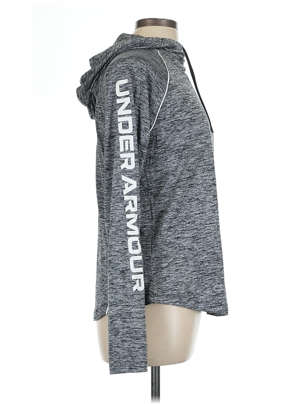 Under Armour Women’s lightweight Black/Gray Heather Pullover Hoodie shirt - Picture 3 of 12